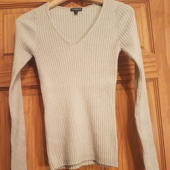 Express Sweaters - Beige ribbed sweater